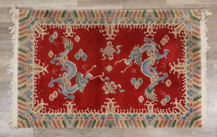 Chinese Art Deco Dragon Rug