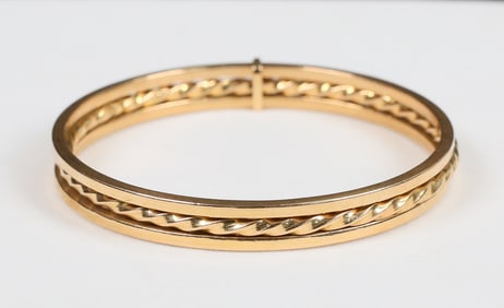 Italian 18k Gold Triple Bangle Bracelet
