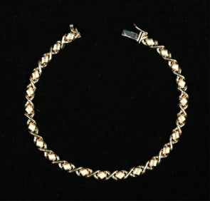 14k Gold X Bracelet