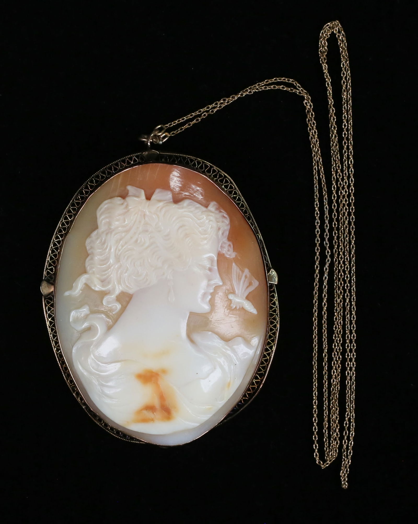 14k Gold Cameo Pin / Pendant (1 of 4)