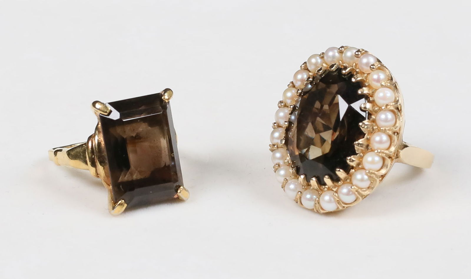 2 Smoky Quartz Rings 14k & Vendome (1 of 16)