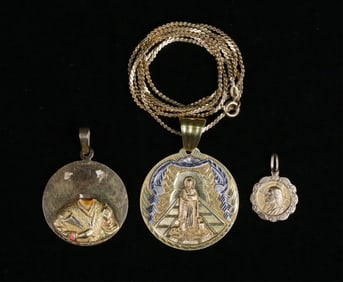 3 18k Gold Religious Pendants