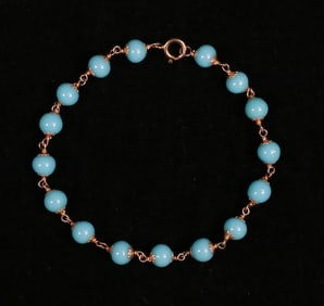 14k Gold & Turquoise Bead Bracelet