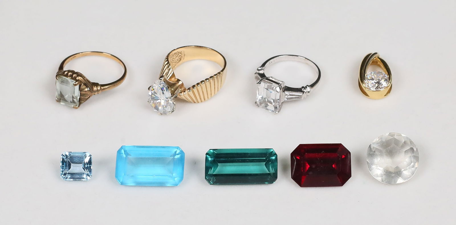 3 Gold & CZ Rings, Gold & CZ Pendant, Stones (1 of 20)