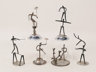 6 John Folk Metal Folk Art Sculptures