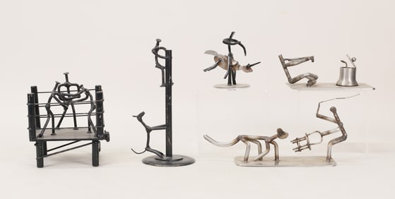 5 John Folk Metal Folk Art Sculptures