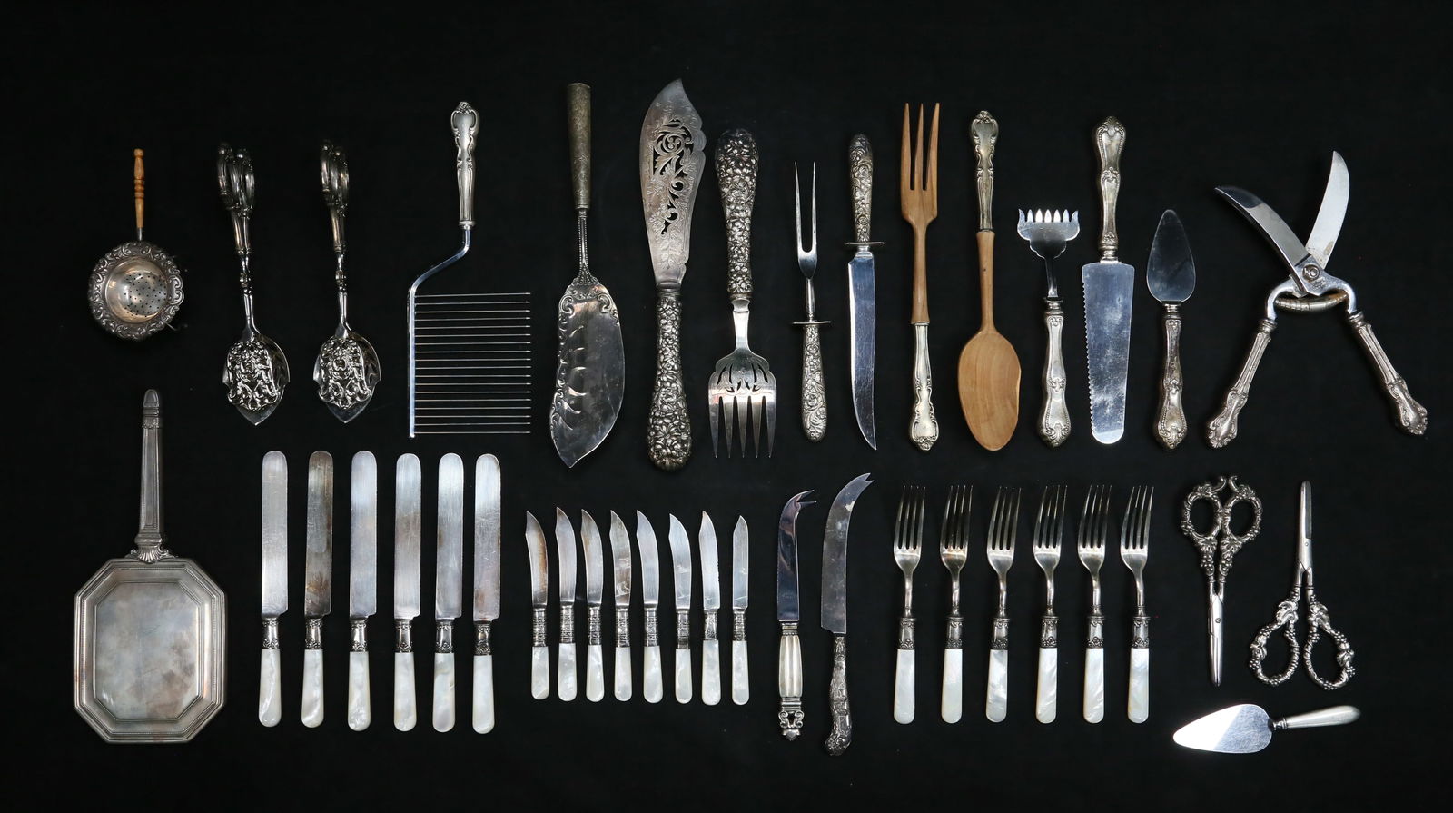 Lot Sterling Handled Serving Pieces Stieff Tiffany (1 of 20)