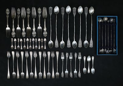 55 Pieces Sterling Flatware Including Unger Bros.