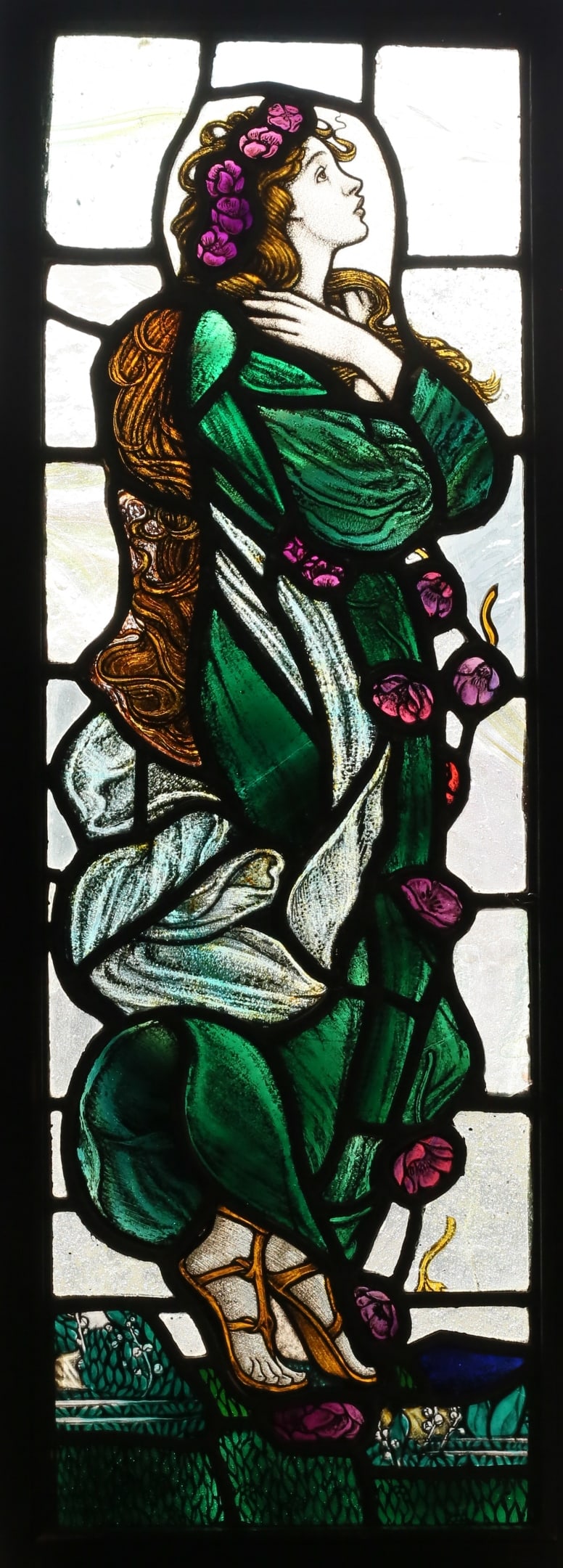 Painted Stained Glass Window Portrait of a Woman (1 of 10)