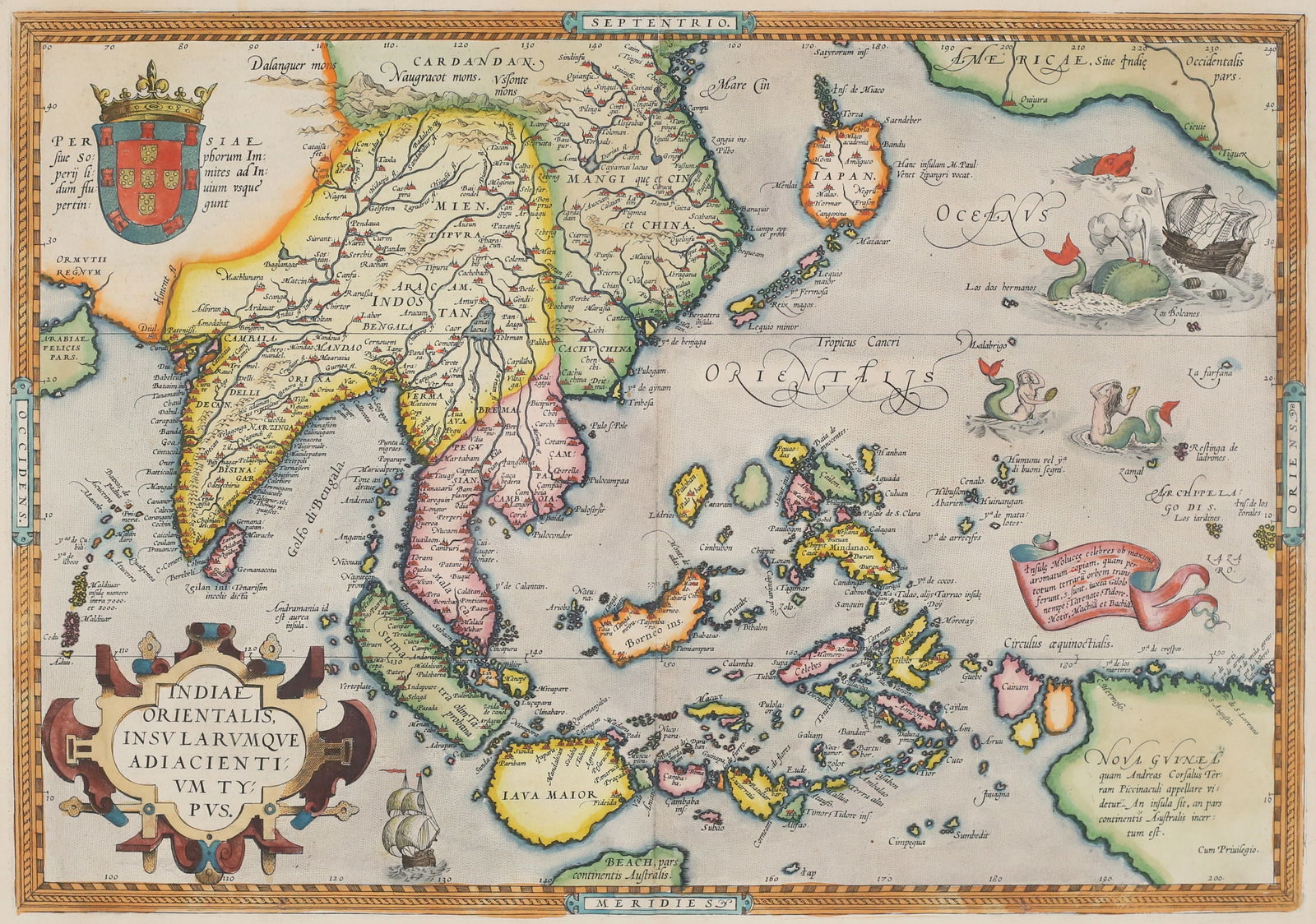 Abraham Ortelius Indiae Orientalis 1580 Map (1 of 10)