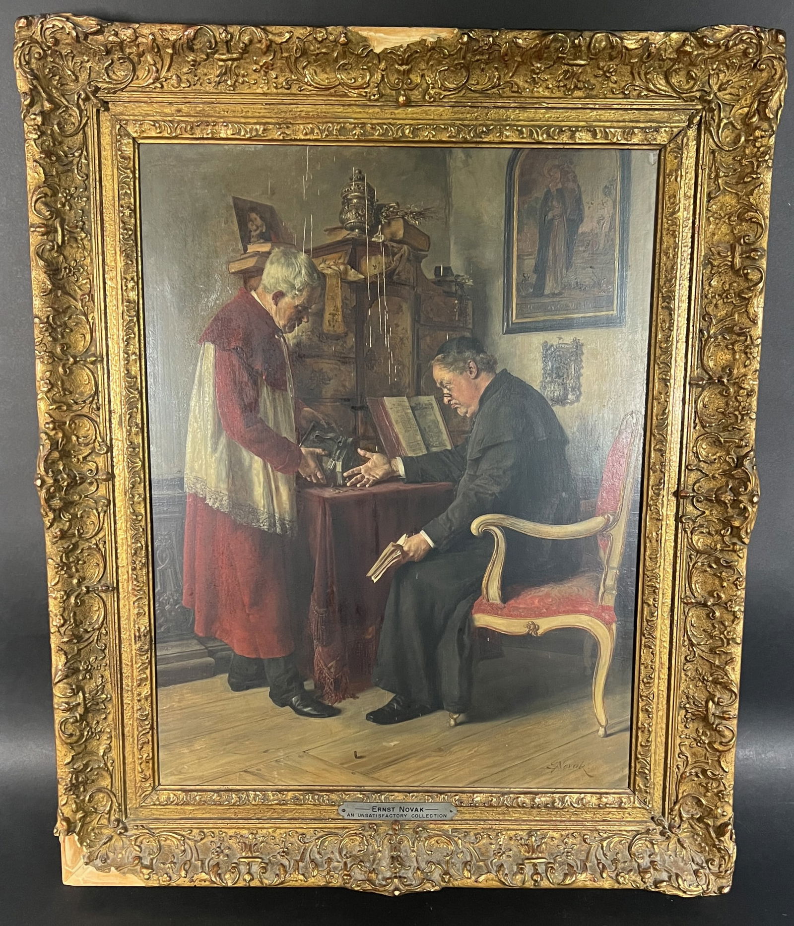 Ernst Nowak Oil on Wood Panel Genre Scene (1 of 13)