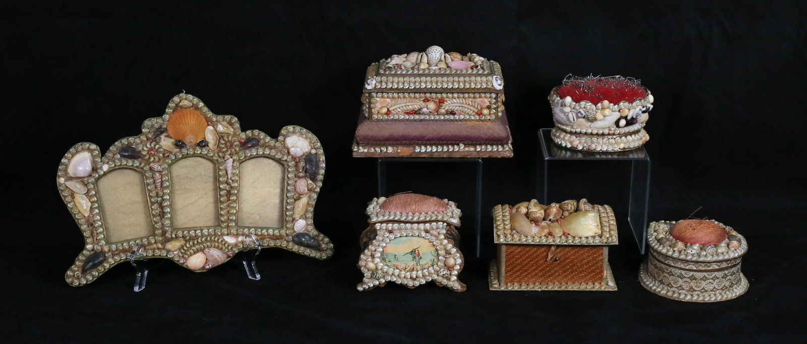 Lot of Sailor's Valentine Shell Folk Art (1 of 20)