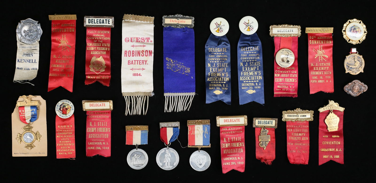 Lot of Organizational Firemen's Ribbons & Pins (1 of 12)