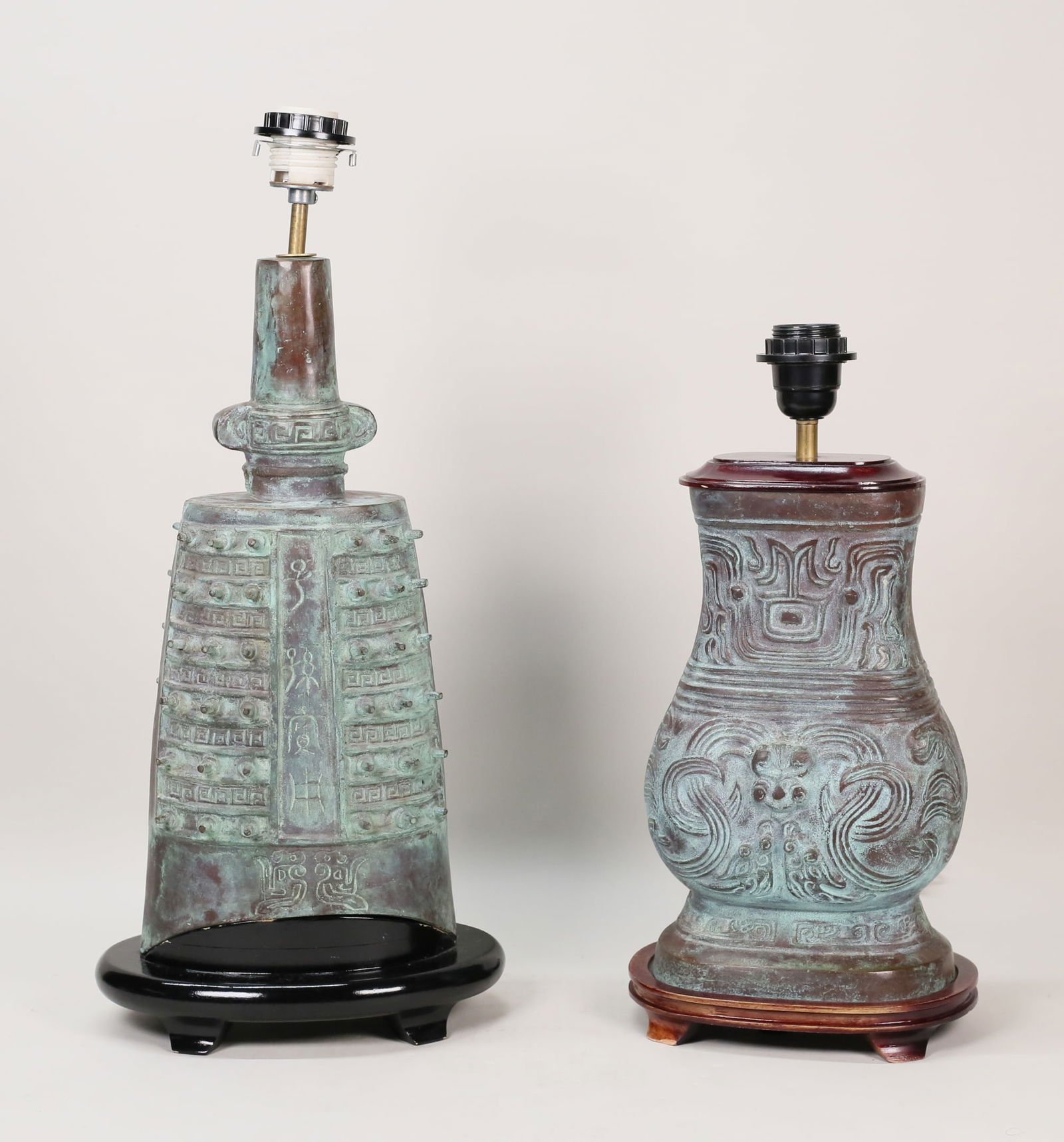 2 Chinese Bronze Archaic Style Lamps (1 of 20)