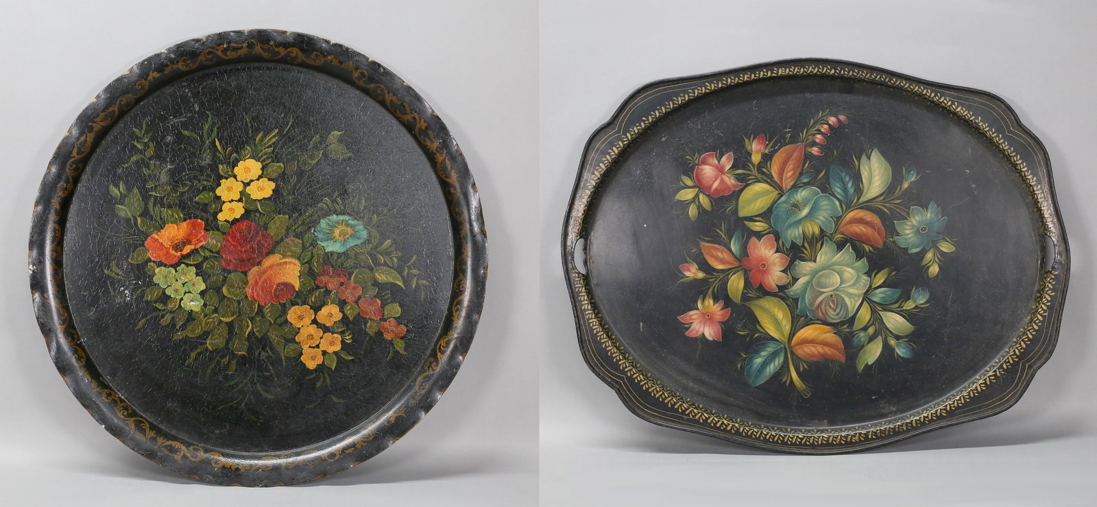 2 Hand Painted Tole Trays (1 of 15)