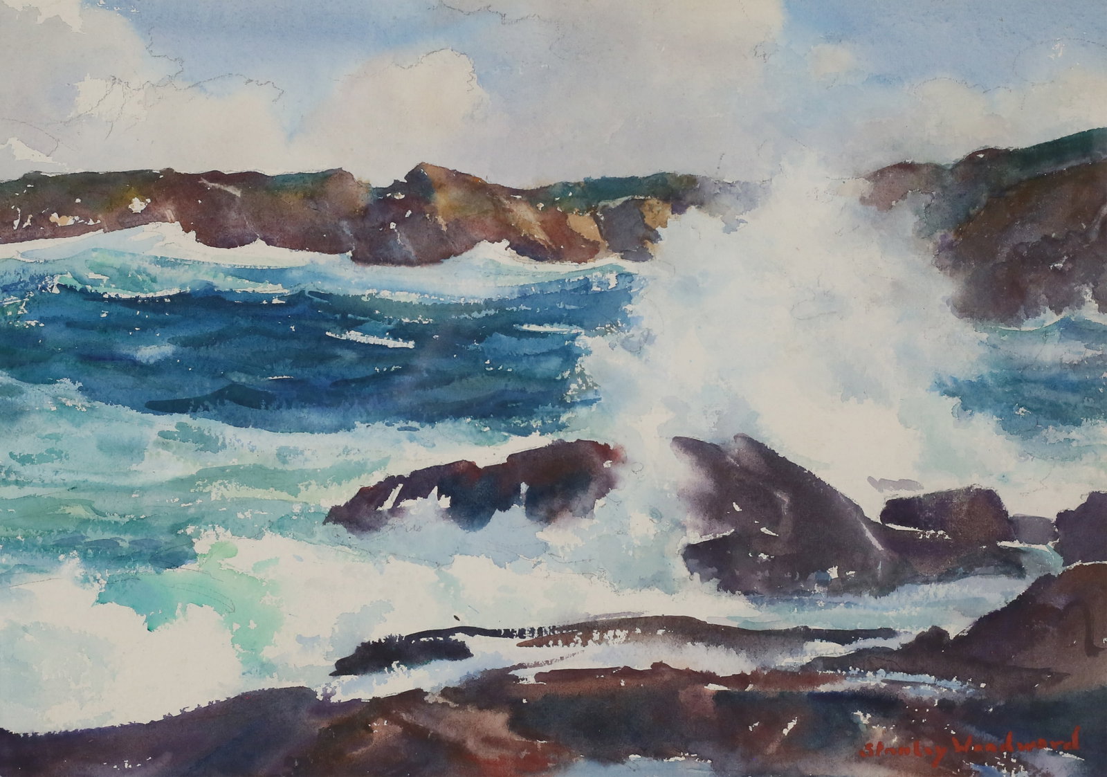 Stanley Wingate Woodward Watercolor Seascape (1 of 5)