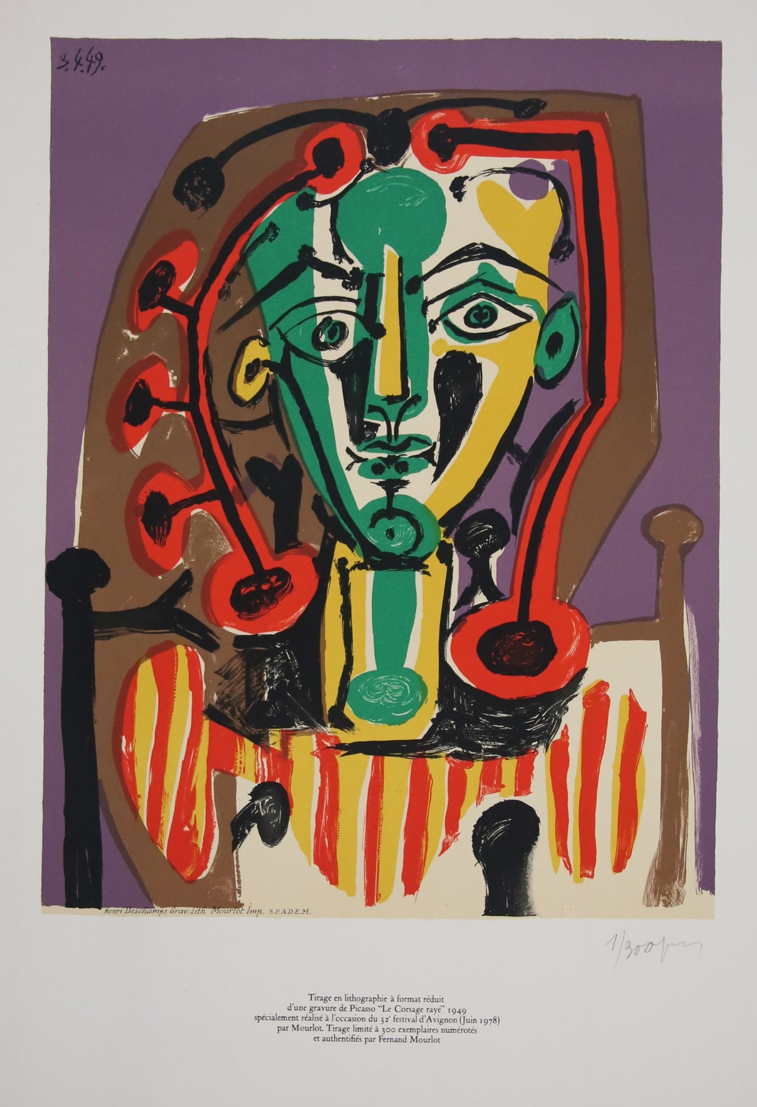 After Picasso Lithograph Mourlot Le Corsage Raye (1 of 8)