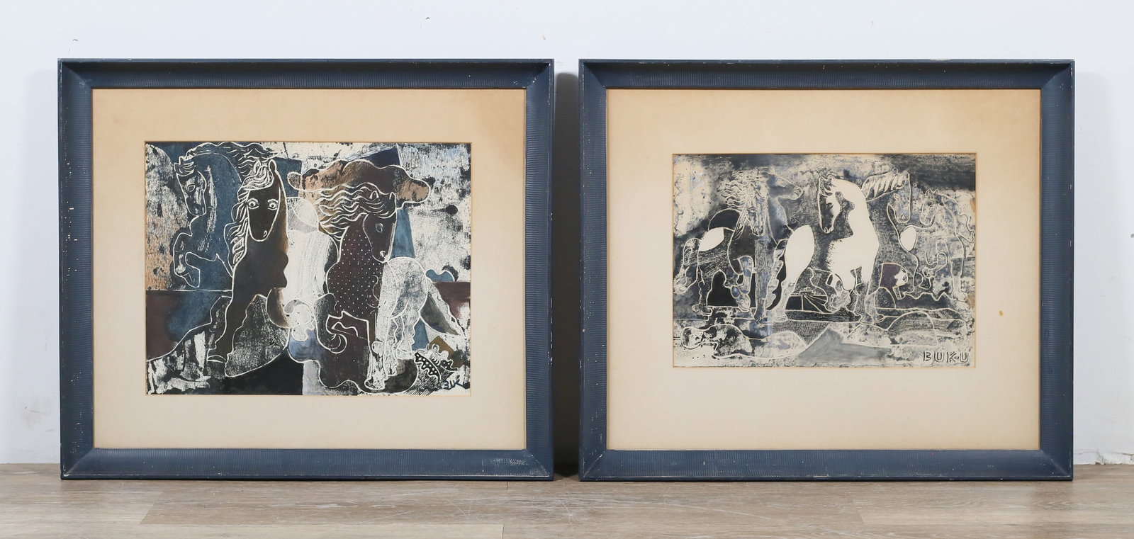 Eduard Buk Ulreich 2 Monotypes Horses (1 of 11)