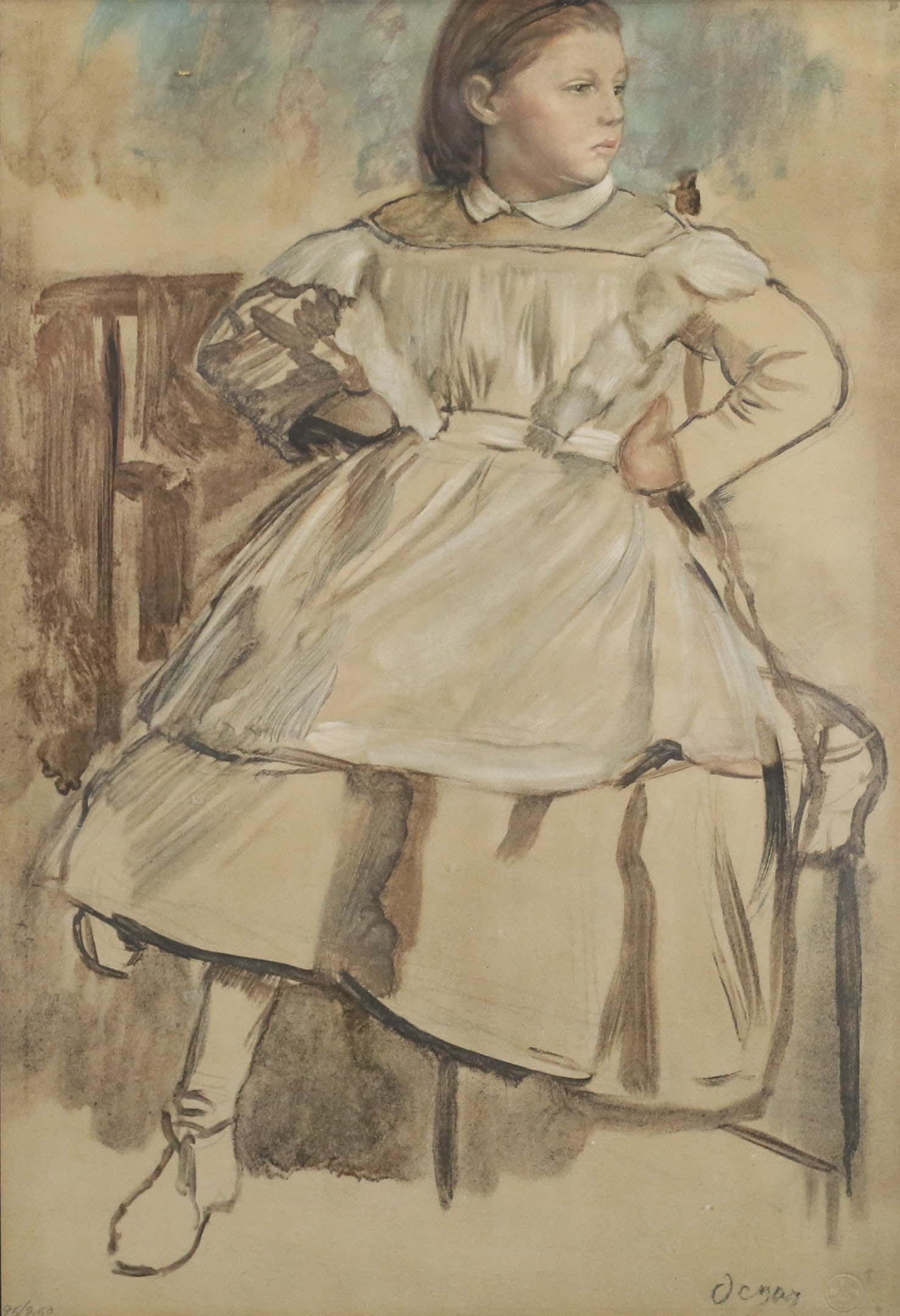 After Edgar Degas Lithograph Young Girl (1 of 7)