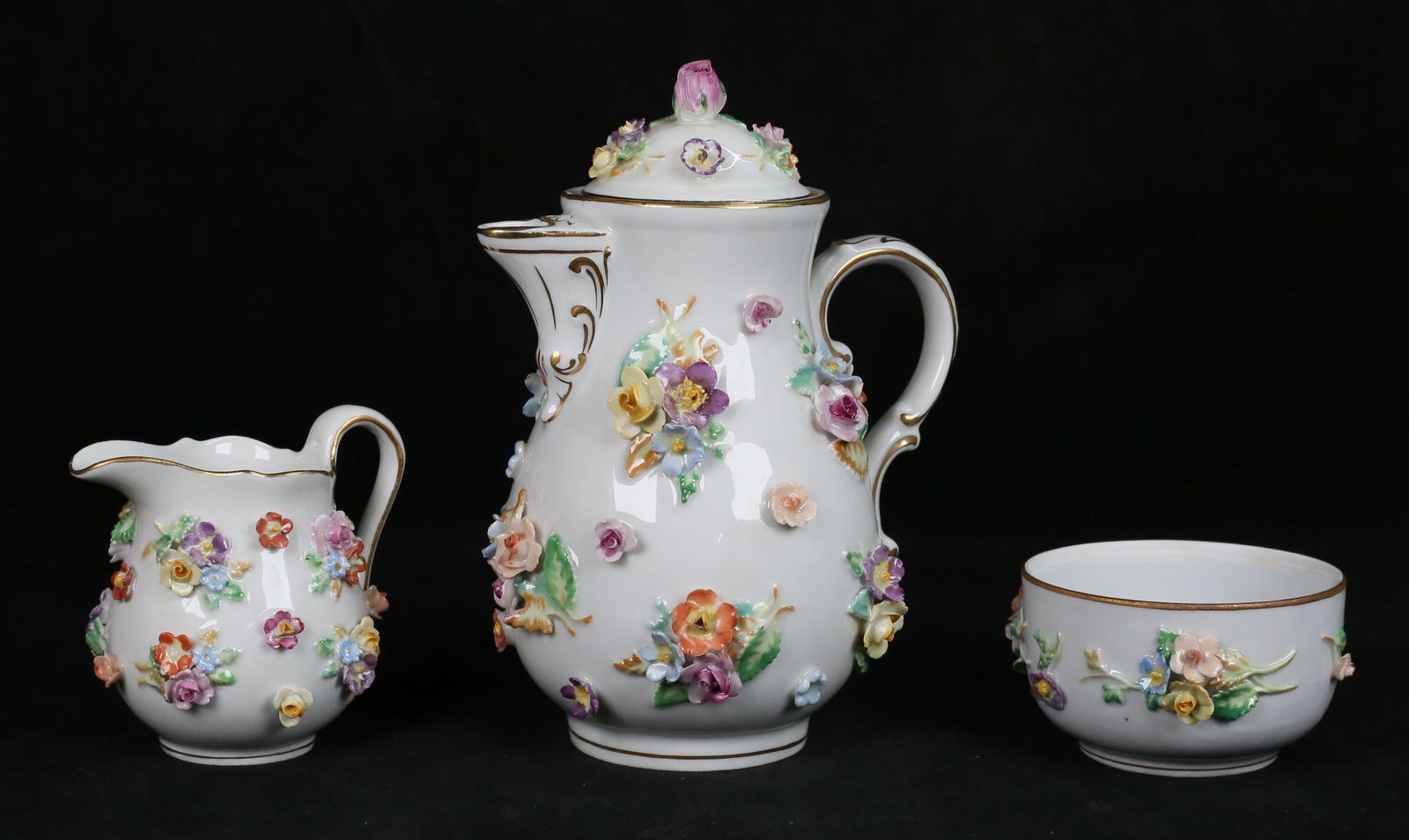 3 Piece Dresden Porcelain Tea Set (1 of 20)