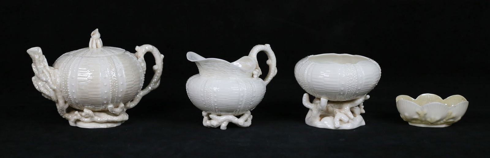 Belleek Tridacna 3 Piece Tea Set First Black Mark (1 of 20)