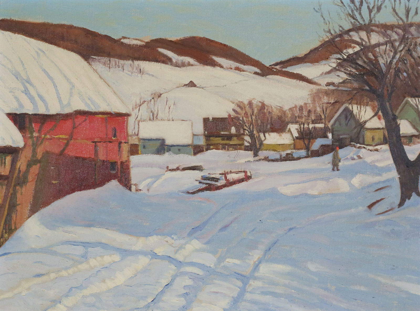 After A.T. Hibbard Oil on Canvas Winter Landscape (1 of 5)