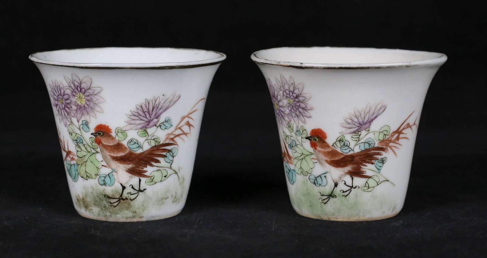Pair of Chinese Porcelain Rooster Cups (1 of 13)