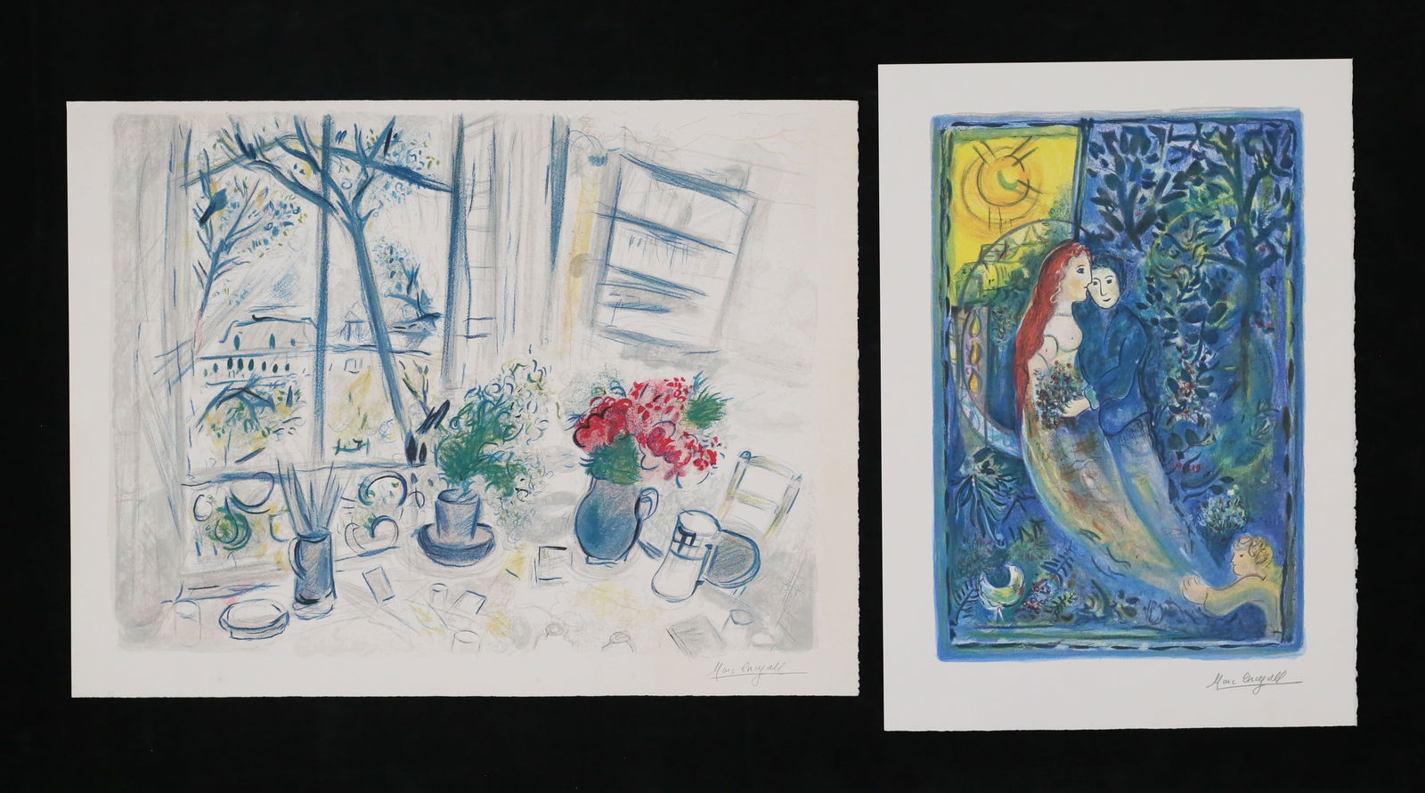 MARC CHAGALL Hand Colored Lithograph ZECHARIAH'S CANDLESTICK