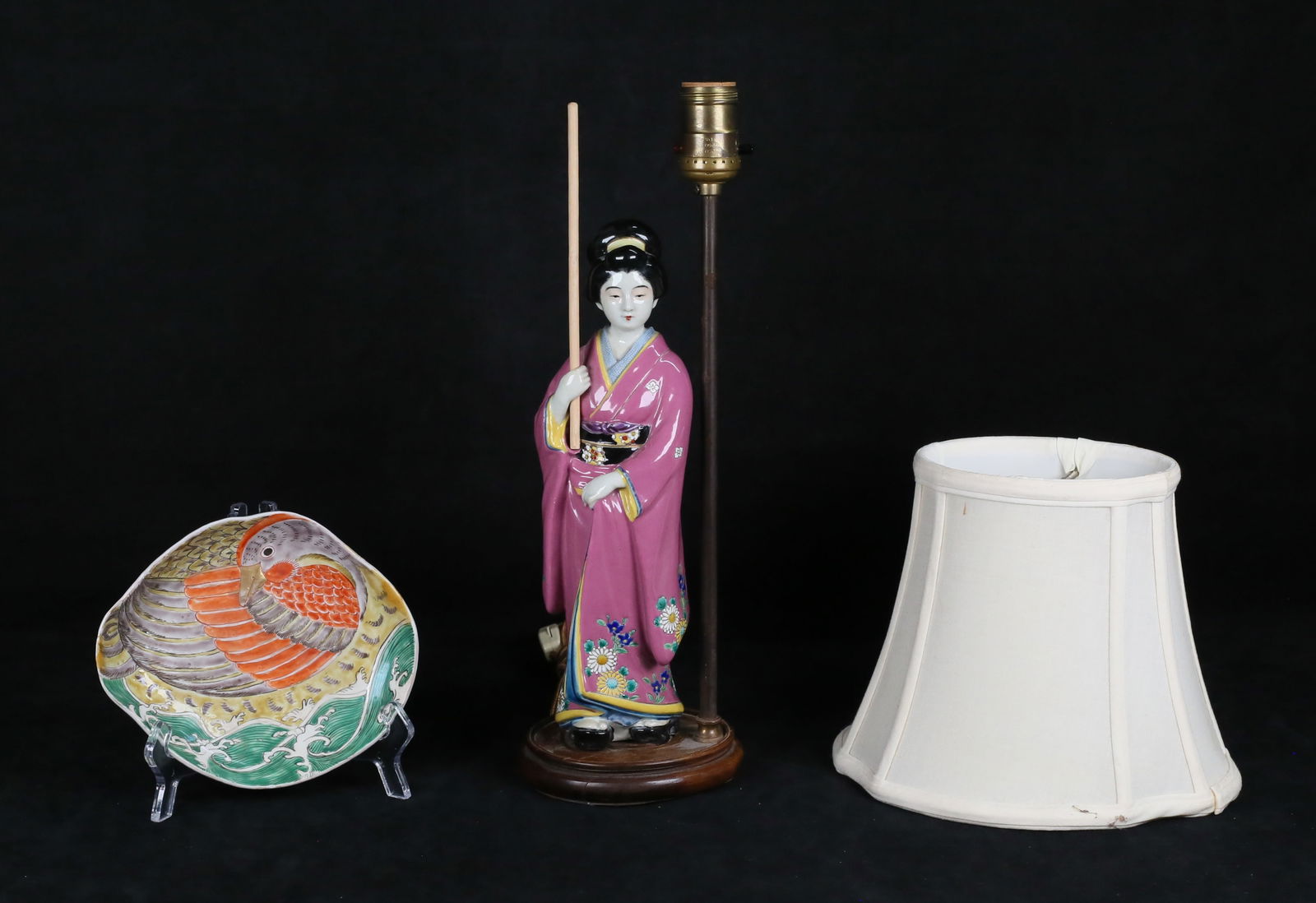 2 Pieces Chinese Porcelain Lamp & Dish (1 of 20)