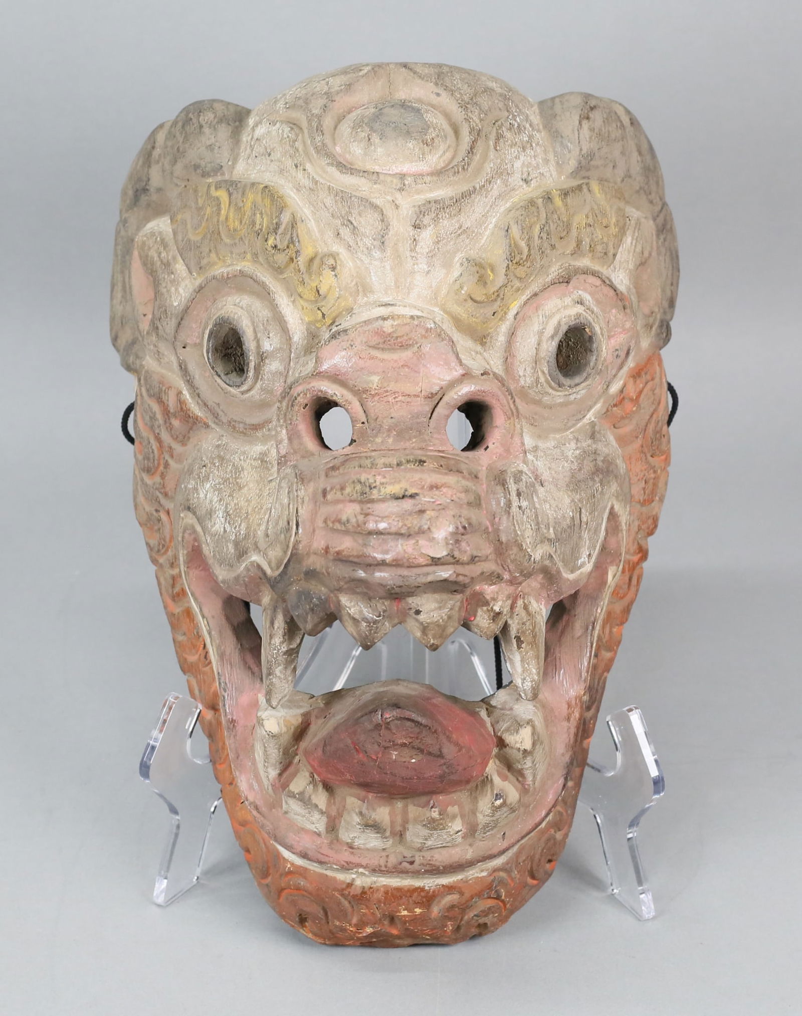Tibetan Carved Wood Mask (1 of 12)