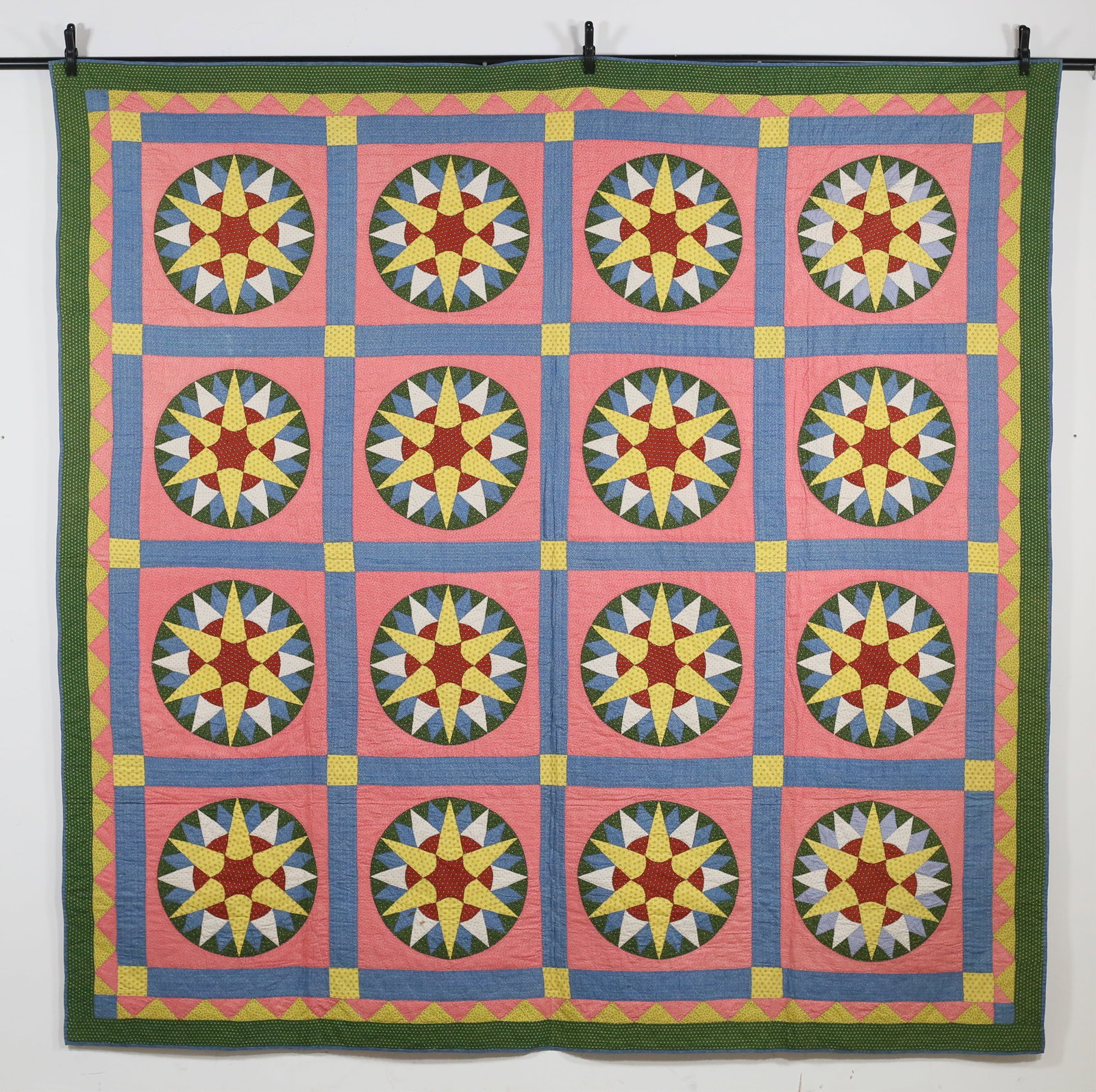 Vintage Hand Sewn Quilt Mariner's Compass Pattern (1 of 20)