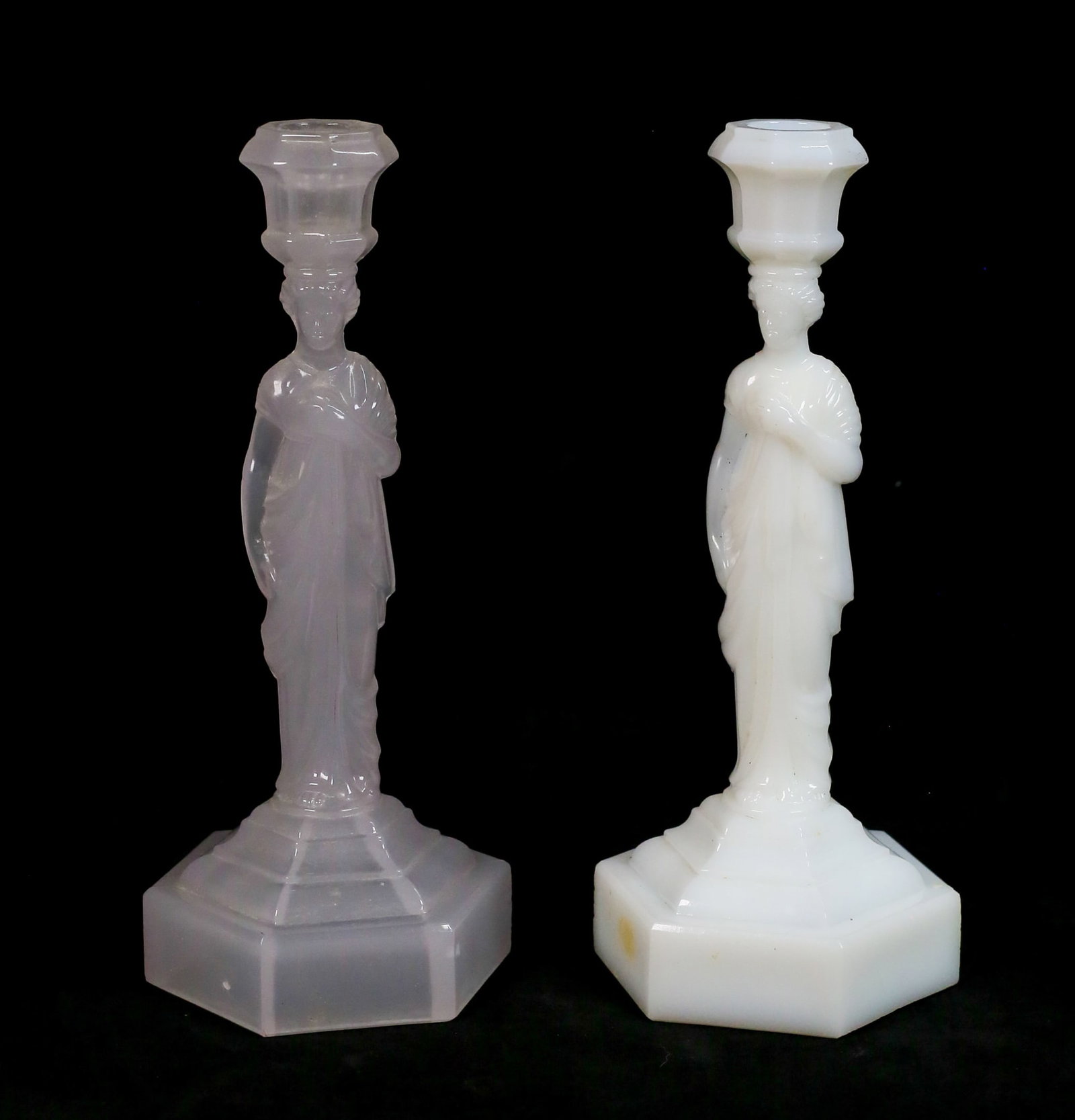 2 New England Glass Company Figural Candlesticks (1 of 16)
