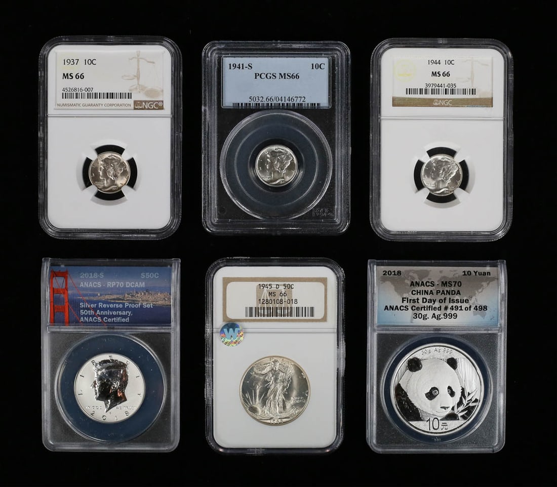 6 Graded Silver Coins (1 of 14)