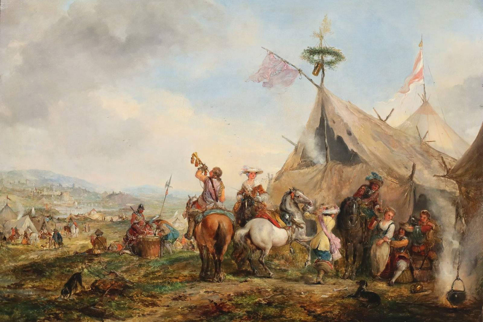 Attributed to Henry Andrews Oil on Canvas Camp (1 of 9)