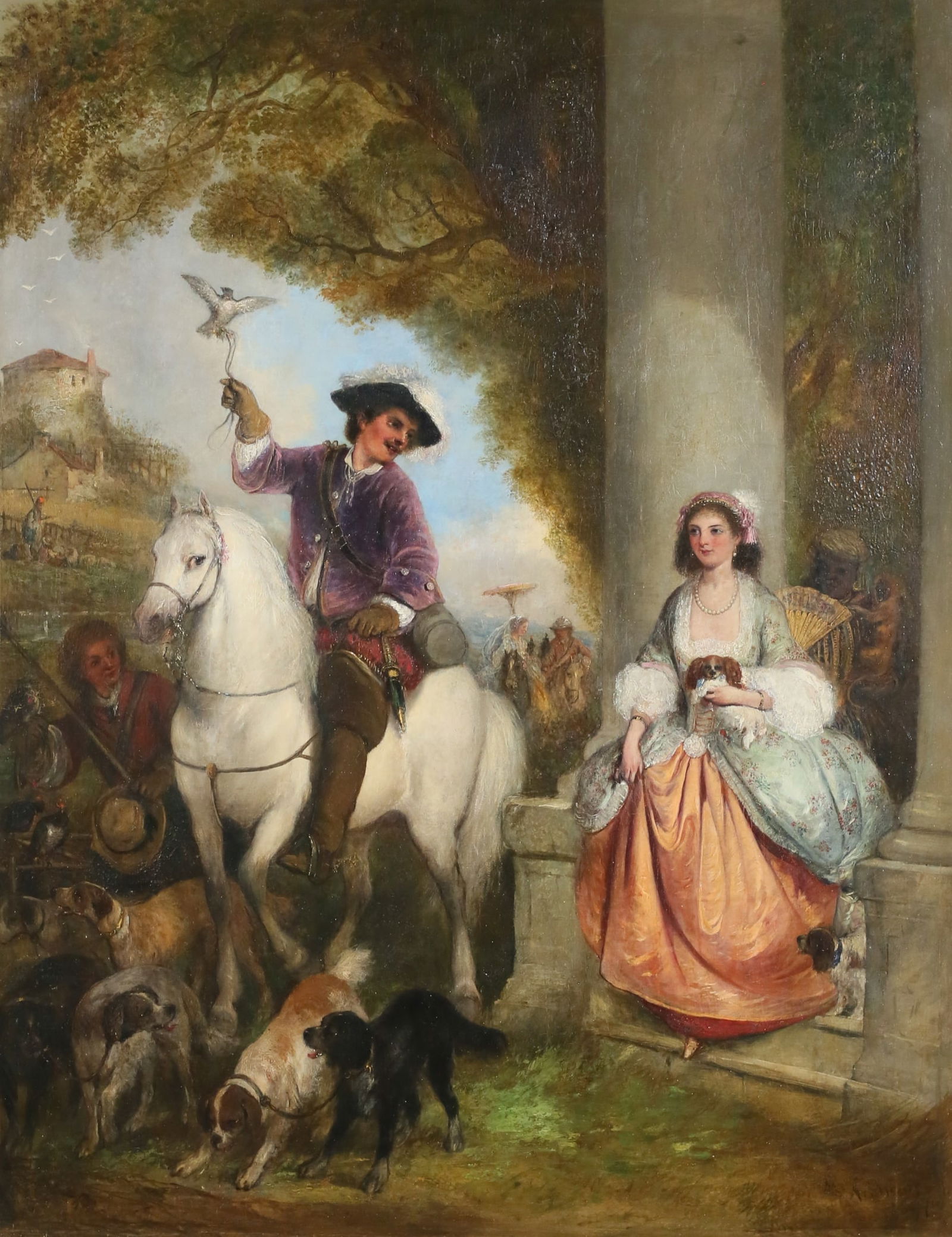 Henry Andrews Oil on Canvas The Hawking Party (1 of 20)