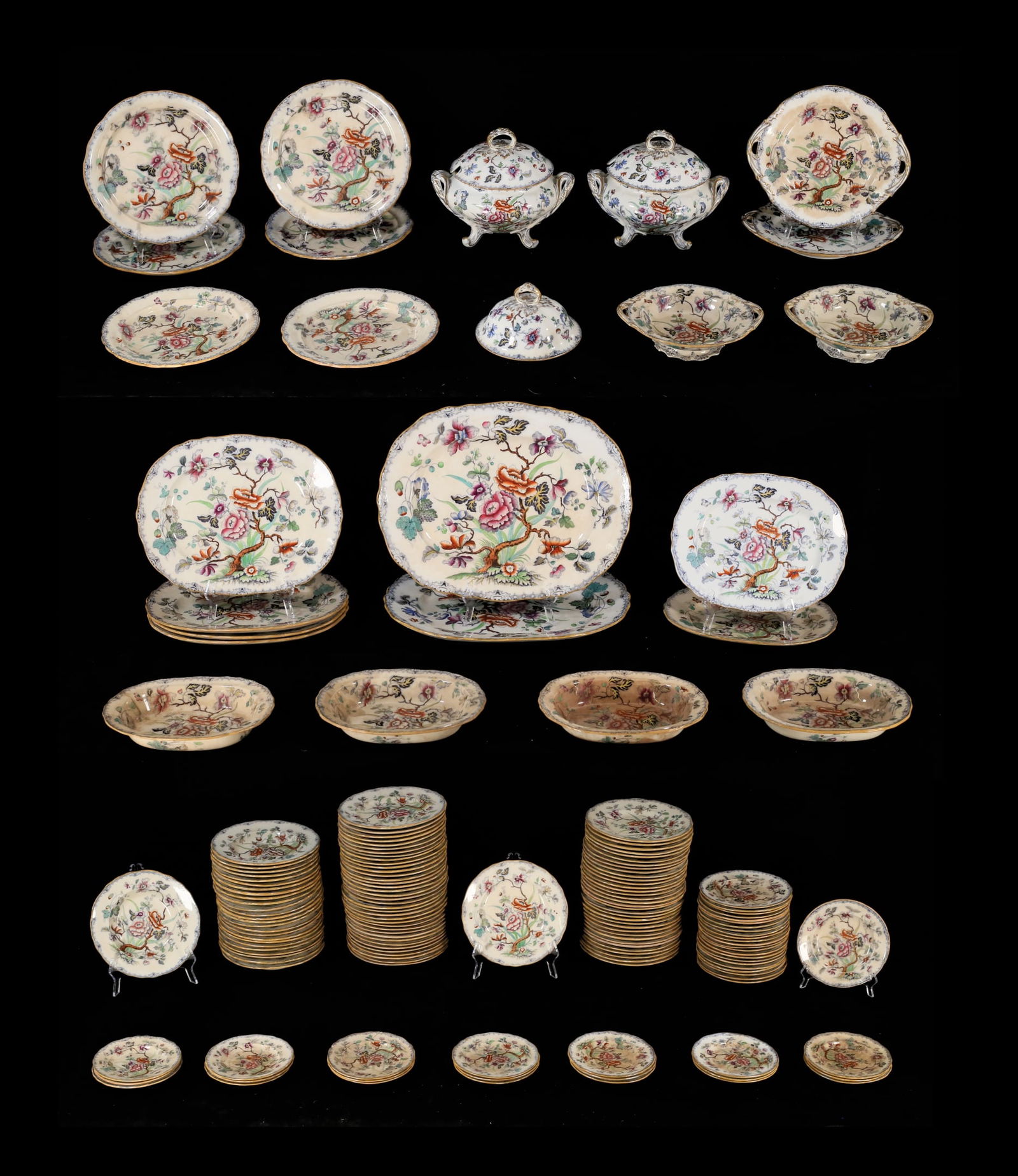 170 Pieces English Ironstone W&B Indian Tree (1 of 20)