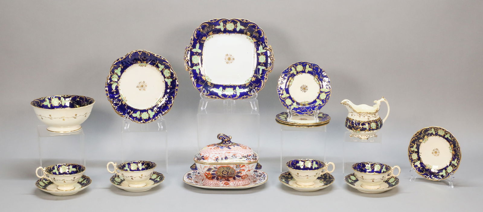19 Pieces English Porcelain Imari & Cobalt (1 of 20)