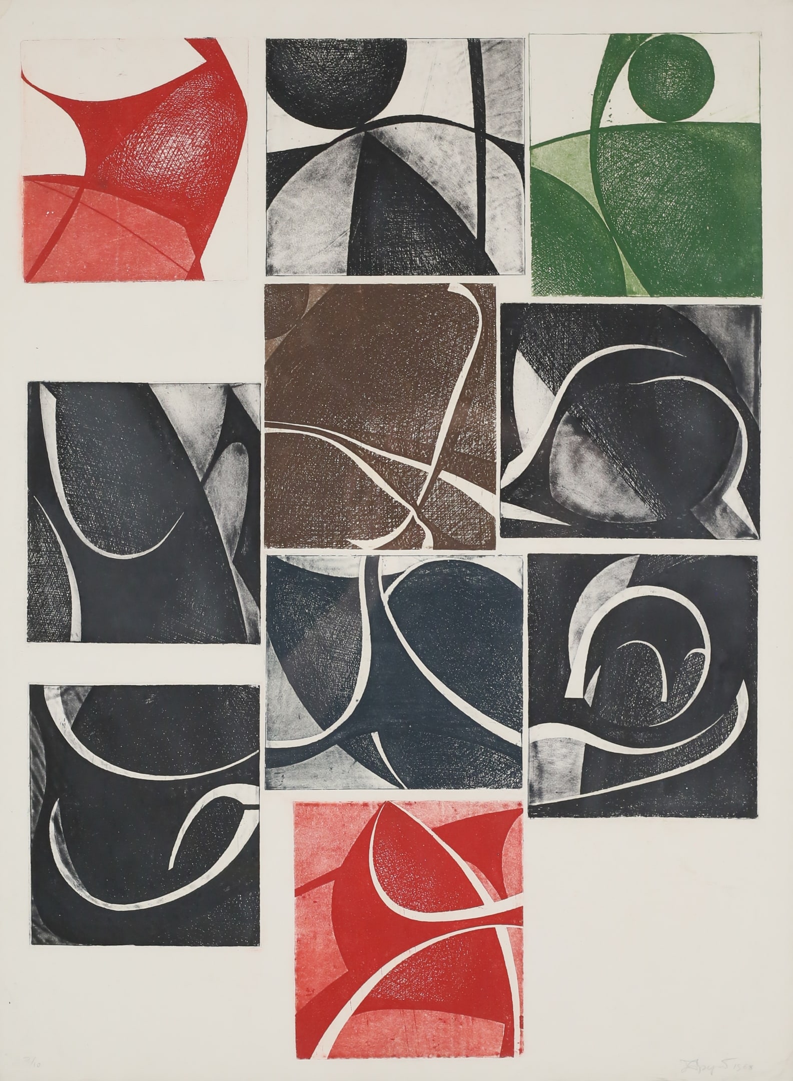 Signed Modern Abstract Etching (1 of 8)