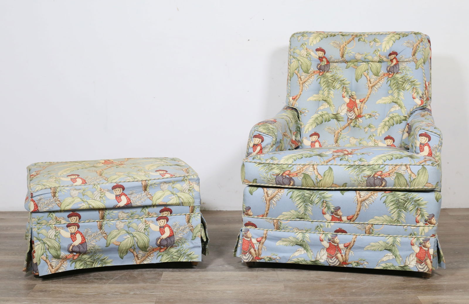 Hollywood Regency Style Armchair and Ottoman (1 of 18)