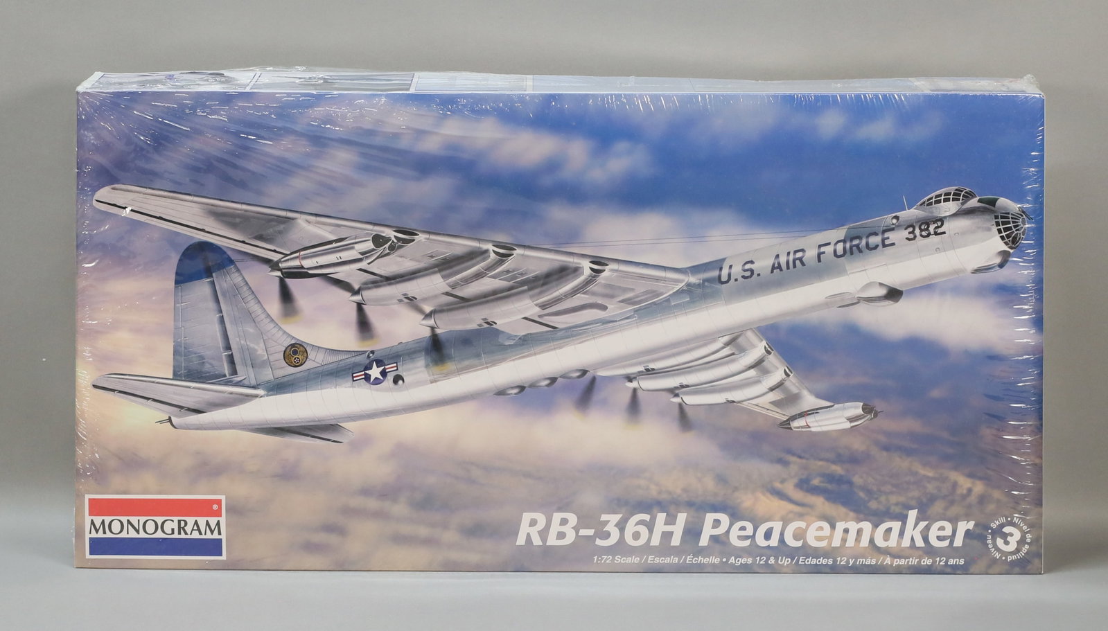 Monogram RB-36H Peacemaker - 1/72 Scale: Monogram RB-36H Peacemaker - 1/72 Scale Model Airplane. Provenance: This entire collection is from the Estate of a NJ Gentleman. Condition: All items have been in storage. Overall light to moderate we
