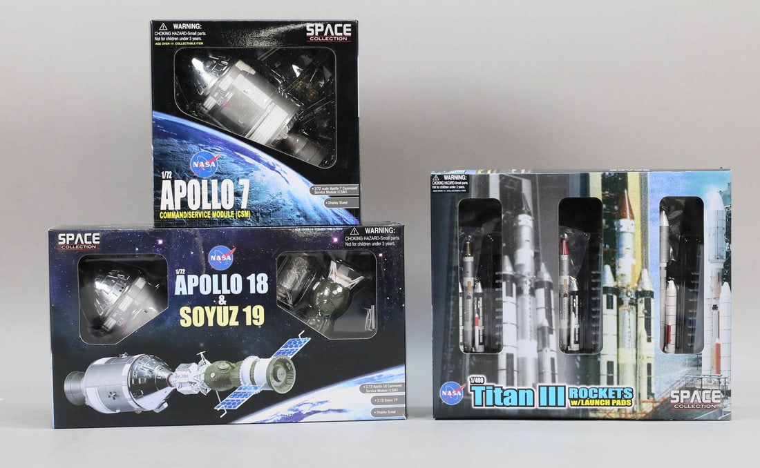 Lot of 3 Nasa Apollo 7/Titan III/Apollo 18 Models (1 of 7)
