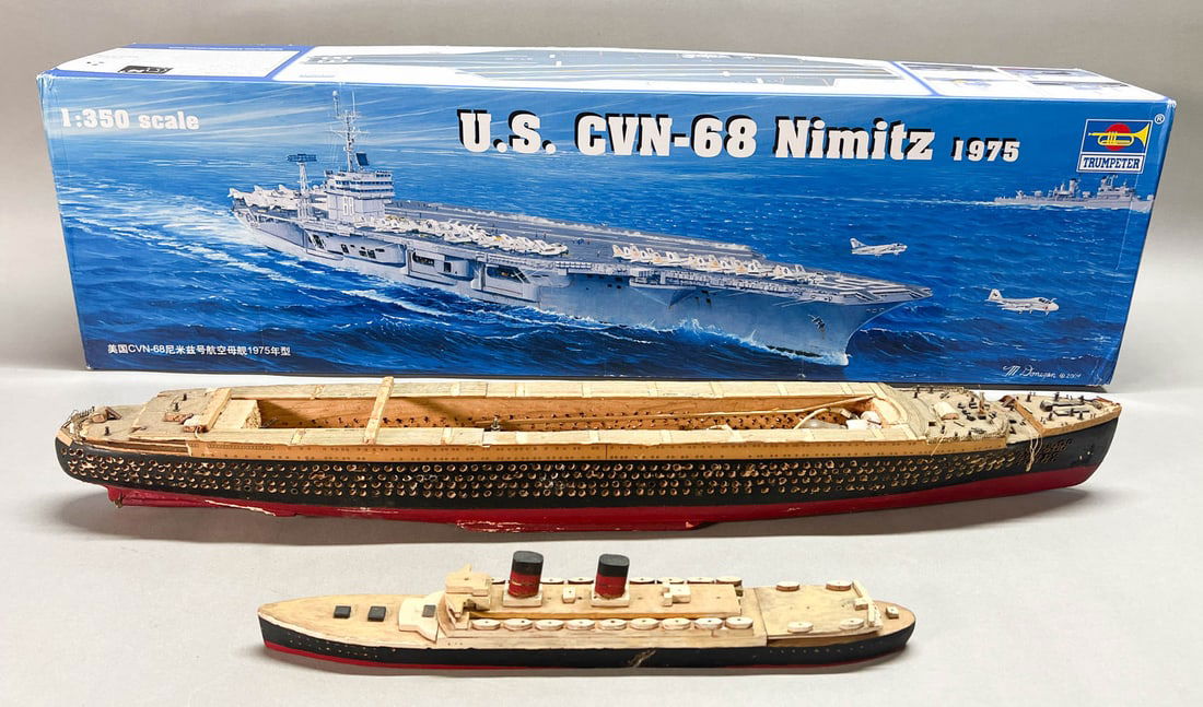 Lot of 3 - 1975 Nimitz - 1/350, 2 Wooden Titanics (1 of 20)