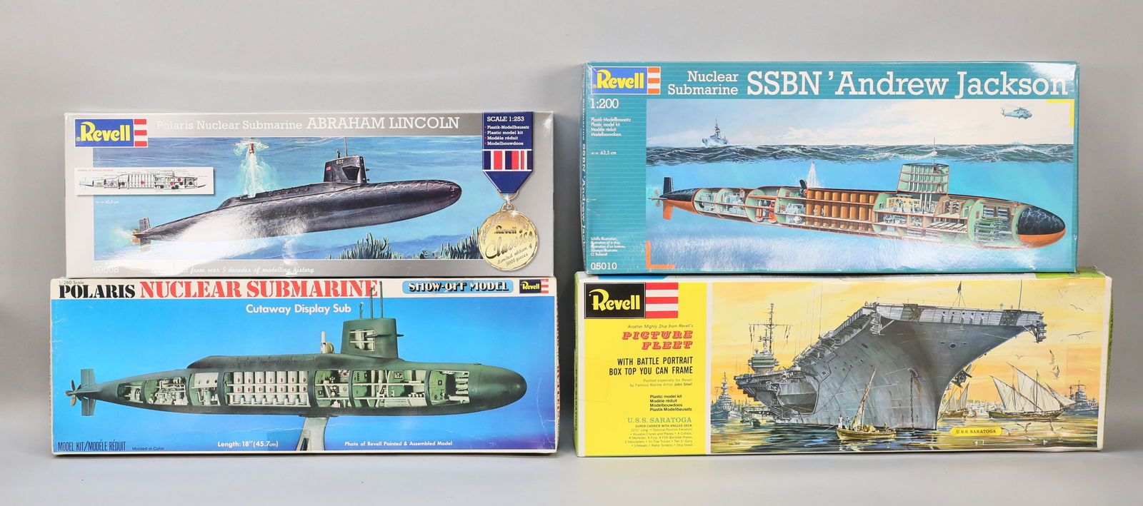 Lot of 4 Revell 3 Subs/1 Carrier Model Kits (1 of 16)