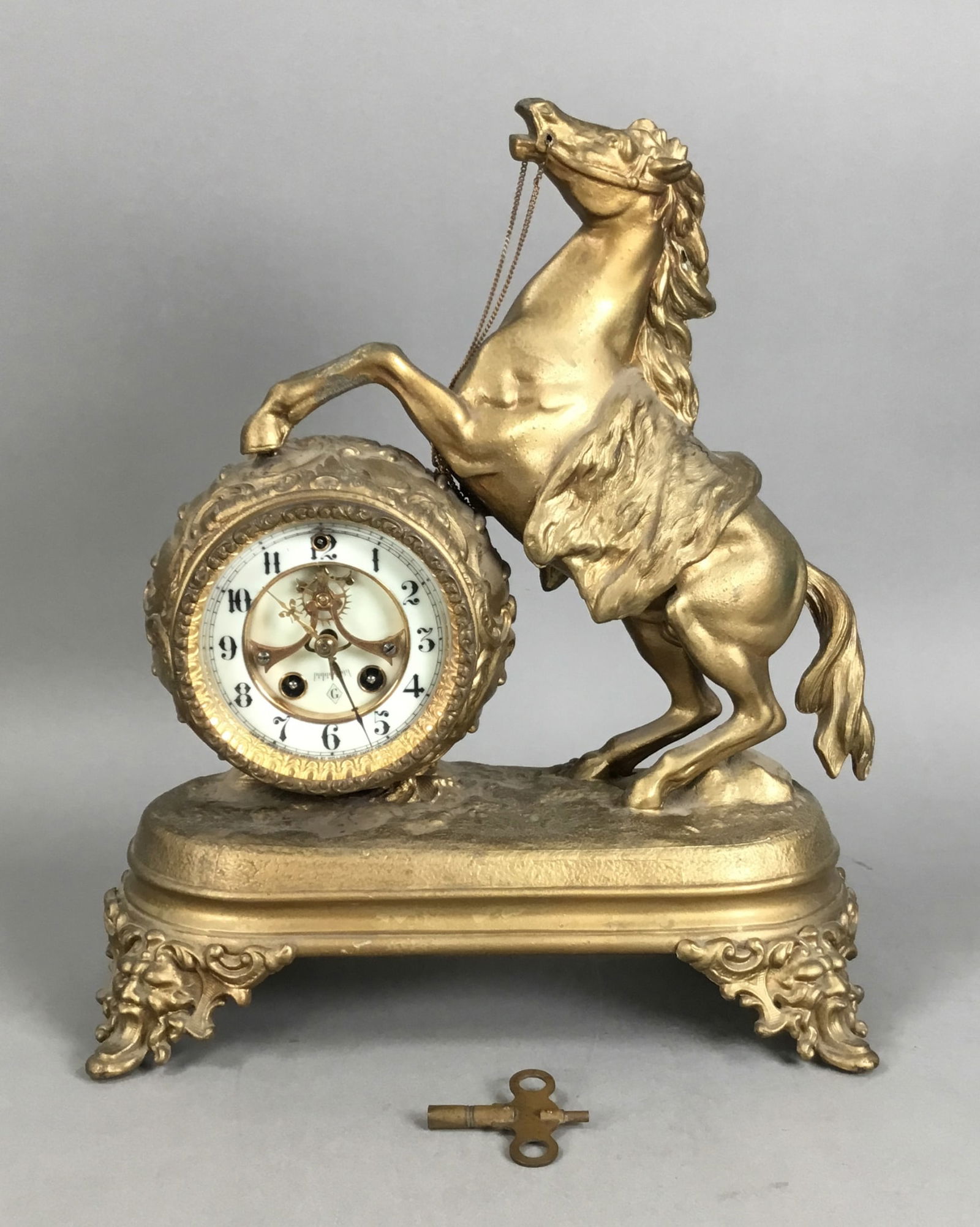Gilbert Figural Mantel Clock Horse (1 of 9)