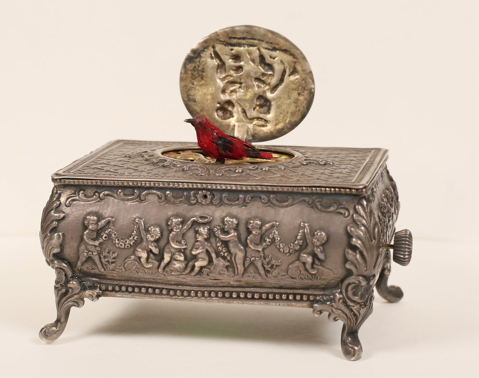 German Sterling Silver Singing Bird Box (1 of 11)