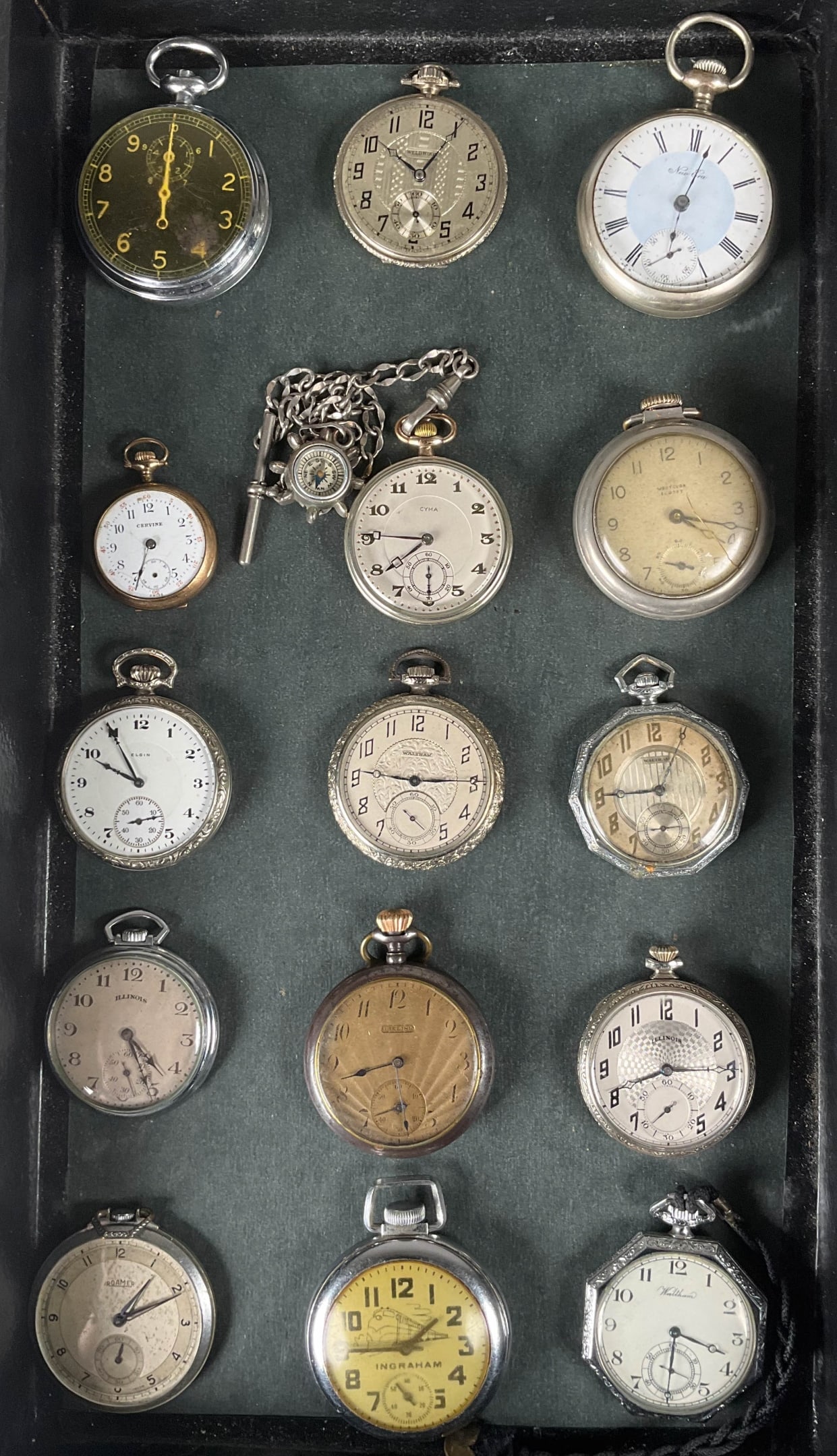 15 Vintage Pocket Watches Elgin, Waltham (1 of 12)