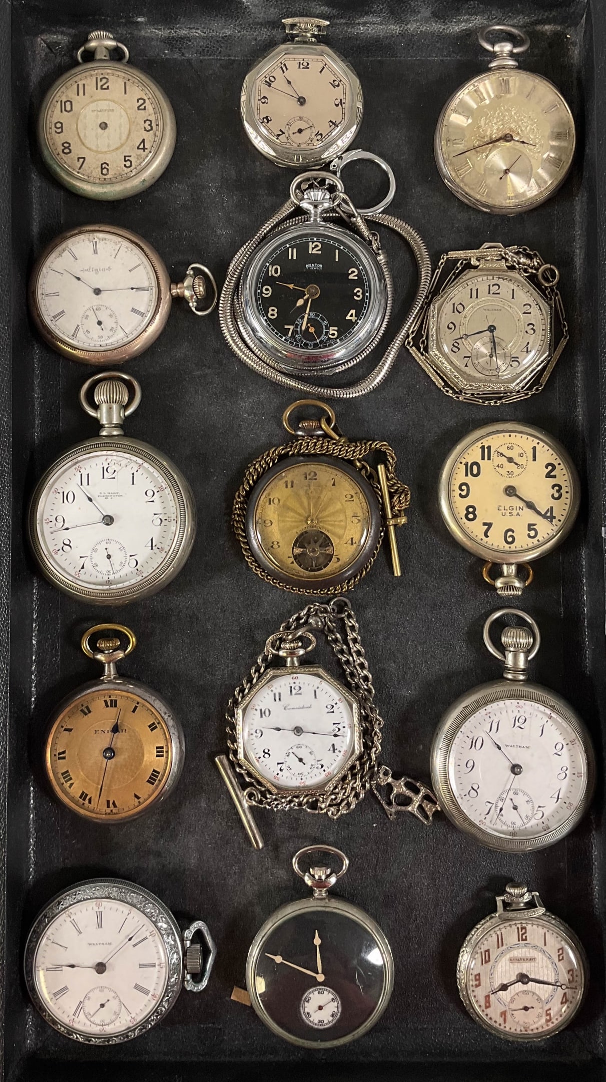 15 Vintage Pocket Watches Moynier, Elgin, Waltham (1 of 9)