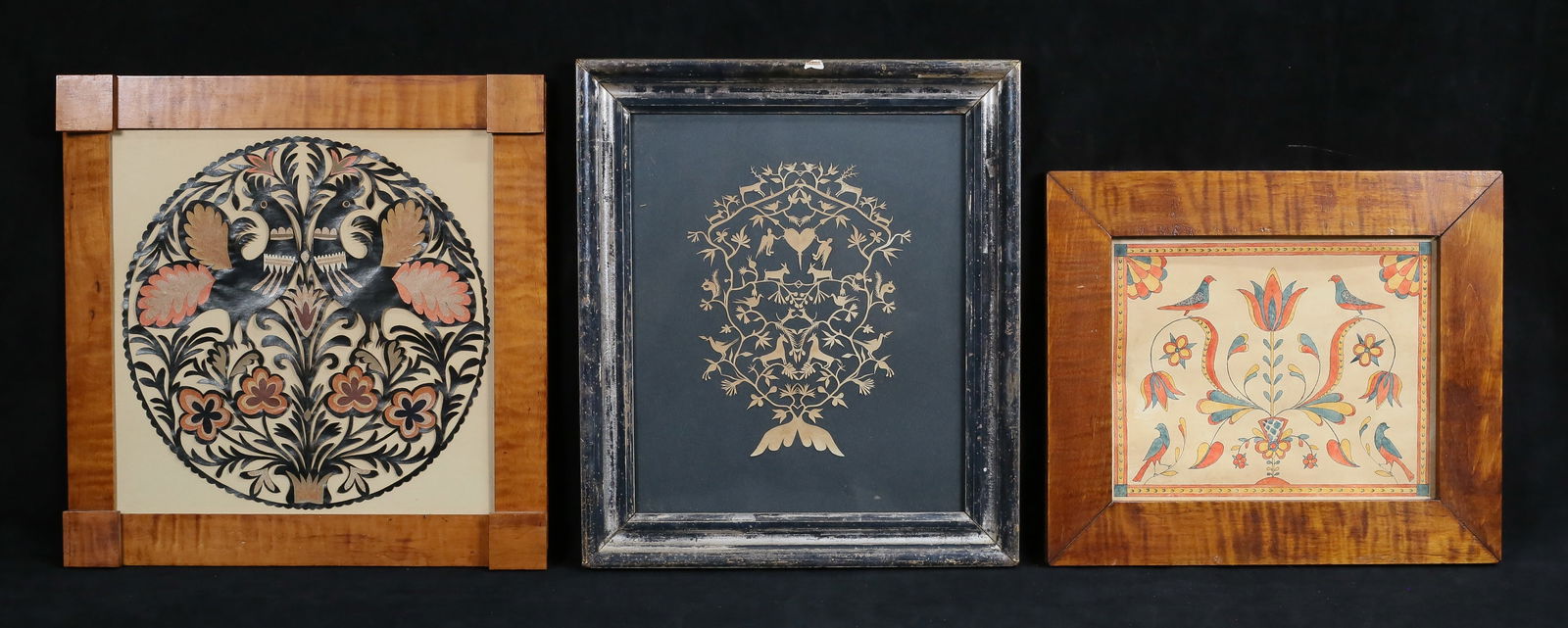 3 Pieces Folk Art Cut Paper & Godillot Fraktur (1 of 17)