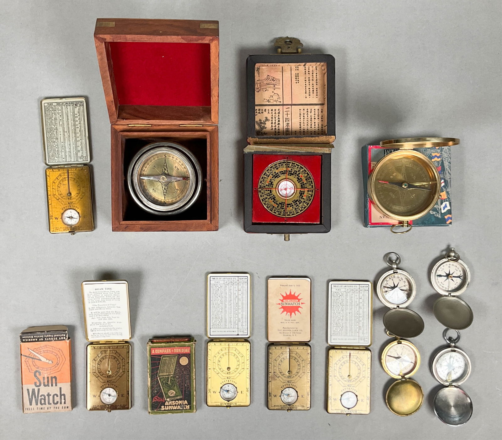 Lot of 12 Compasses Sun Watch, Ship's Compass (1 of 20)