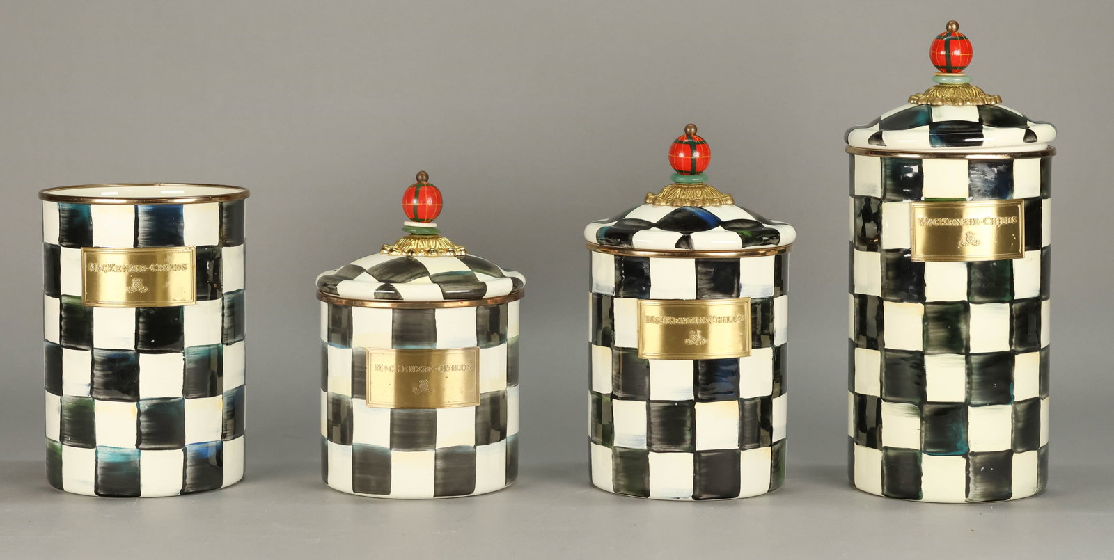 MacKenzie-Childs 4 Canister Set Courtly Check (1 of 8)